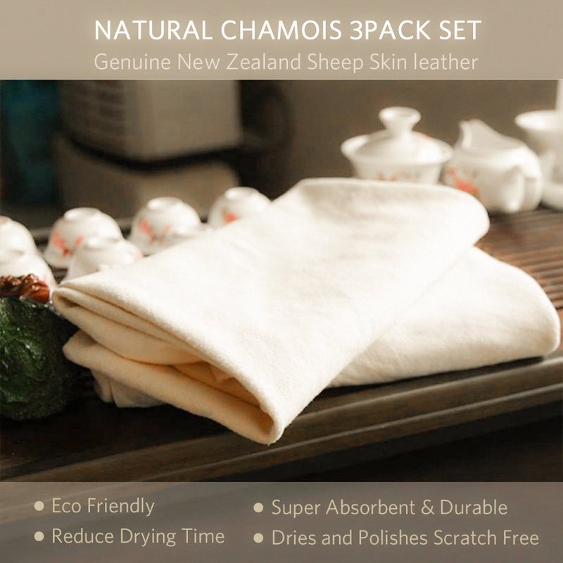 River Lake Chamois Drying Cloth Car Drying Towel Real Leather Super Absorbent Fast Drying Natural Chamois Car Wash Cloth Accessory (17.7" x 23.6") - Image 3